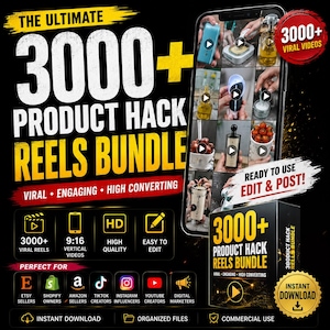 3000+ Viral Product Hack Reels Bundle | Product Demo Videos | UGC Marketing Clips | TikTok Instagram Reels | Digital Download