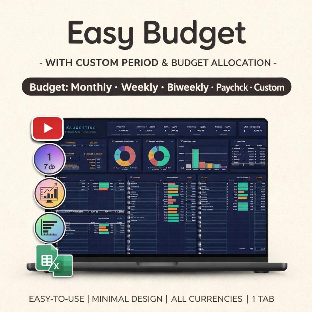 Budget Planner Template for Excel & Google Sheets | Personal Finance ...