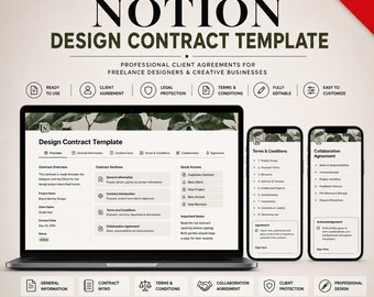Notion Design Contract Template | Freelance Client Agreement (Editable)