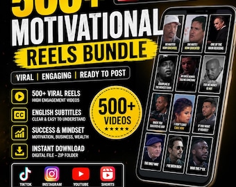 500+ USA English Motivational Reels Bundle | Viral Success Quotes Videos | Faceless Motivation Content Pack | TikTok Reels Shorts