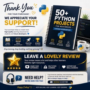 Más de 50 proyectos de Python para principiantes / Cuaderno de ejercicios de programación en Python con código fuente / Aprende Python creando proyectos reales / Práctica de programación imagen 7