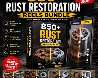 850+ Rust Restoration Reels Bundle | Viral Before After Videos (Digital Download)