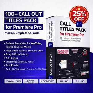 Premiere Pro Call Out Titles Pack | Motion Graphics Templates (Full HD)