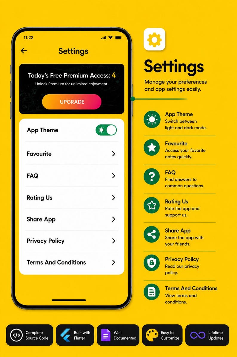 AI Notes Flutter-app broncode, AI-chatbot-app, GPT-4o-app, AdMob afbeelding 9