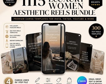 1115 Luxury Reels Bundle | Faceless Canva Templates (PLR MRR)