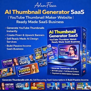 Generador de miniaturas con IA (SaaS) / Sitio web para crear miniaturas de YouTube (Producto digital)