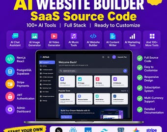 AI Website Builder SaaS Source Code, Gemini AI Platform, Next.js SaaS Script, Ai Chat Image Video Generator, Full Stack AI Tools