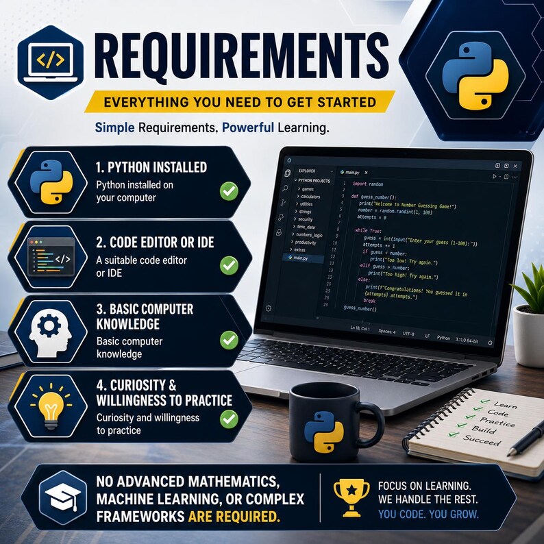 Más de 50 proyectos de Python para principiantes / Cuaderno de ejercicios de programación en Python con código fuente / Aprende Python creando proyectos reales / Práctica de programación imagen 5