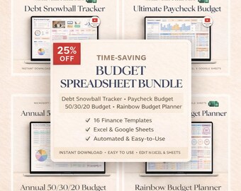 Budget Spreadsheet Bundle | Excel & Google Sheets Finance Tracker (Digital Download