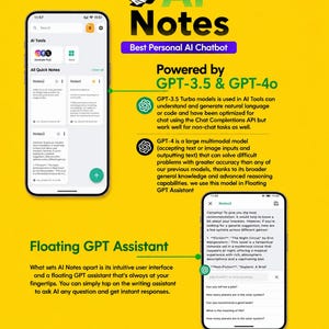 AI Notes Flutter-app broncode, AI-chatbot-app, GPT-4o-app, AdMob afbeelding 5