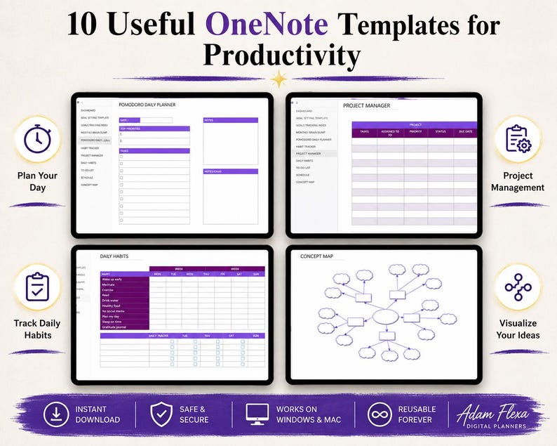 OneNote-Produktivitätsplaner | Vorlage für das digitale Leben ...