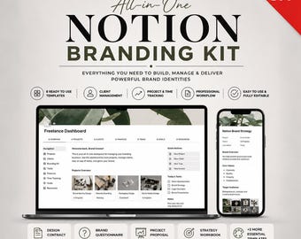 All-in-One Notion Branding Kit | Freelance Designer Toolkit, Client Workflow System