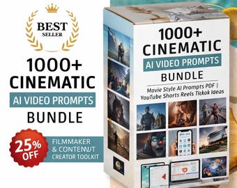 1000+ Cinematic AI Video Prompts Bundle | Movie Style AI Prompts PDF | Filmmaker  Content Creator Toolkit |YouTube Shorts Reels TikTok Ideas