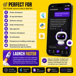 AI Notes Flutter-app broncode, AI-chatbot-app, GPT-4o-app, AdMob afbeelding 4