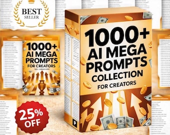 1000+ AI Mega Prompts Collection for Creators | Business, Social Media, Productivity (Digital Download)