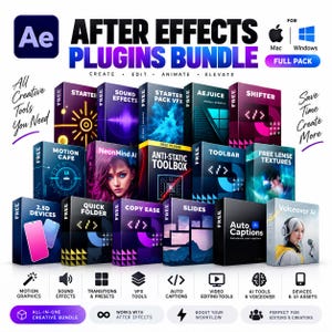 After Effects Plugins Bundle for Mac & Windows, AE Tools, Motion Graphics And Video Editing Pack