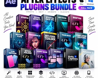 After Effects Plugins Bundle for Mac & Windows, AE Tools, Motion Graphics And Video Editing Pack