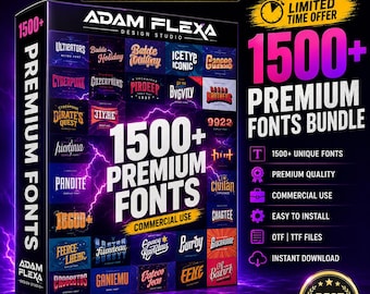 1500+ Font Bundle | Commercial Use, Script, Serif, Sans Display (OTF/TTF)