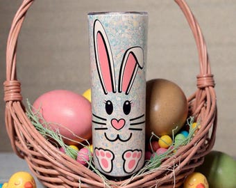 Easter Bunny 20oz Tumbler – Pastel Spring Stainless Steel Cup. Tumbler only.