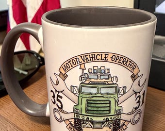 Marine Motor Vehicle Operator Mug, "You Call We Haul" 12oz Ceramic Cup