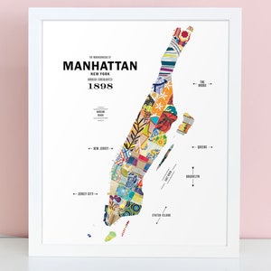 Manhattan, NYC New York Carte Imprimer l’affiche de voyage