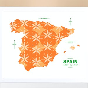 Spain Map Print Poster