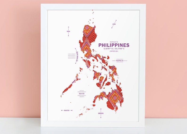 Cartel de impresión de mapa de Philippnes imagen 1