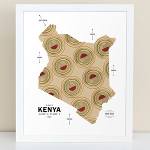 Kenya Map Print Poster