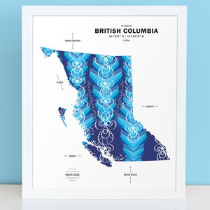 British Columbia Map Print Poster