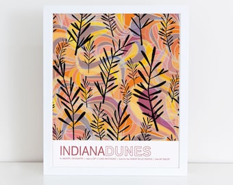 Indiana Dunes travel poster