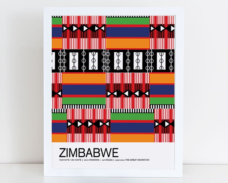 Cartel de viaje de Zimbabue imagen 1