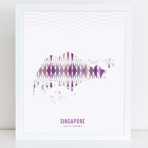 Affiche de carte voyage Singapour