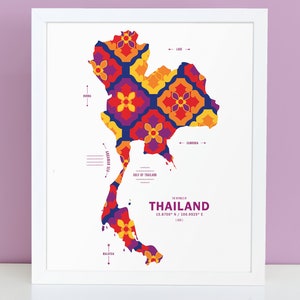 Thailand Map Print Poster