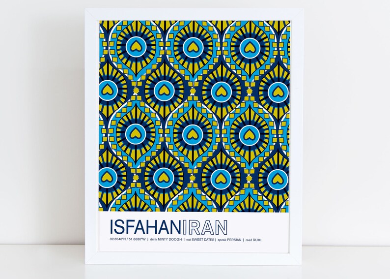 Cartel del viaje de Isfahán, Irán imagen 1