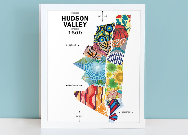 Hudson Valley, NY Map Print Travel Poster image 1