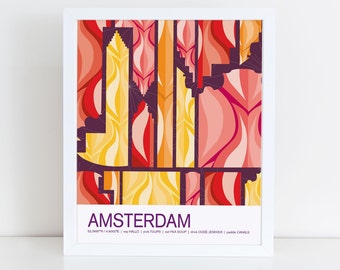 Amsterdam, Netherlands travel poster