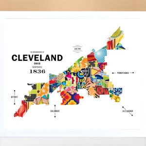 Cleveland, Ohio City Map Print Reisposter