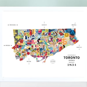 Toronto, Ontario City Map Print Travel Poster