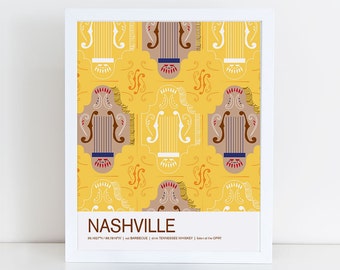 Affiche de voyage de Nashville, Tennessee