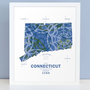 Connecticut Map Print Poster