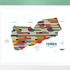 Jemen Kaart Print Poster
