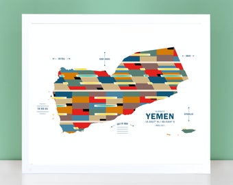 Yemen Map Print Poster