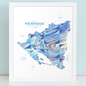 Nicaragua Map Print Poster