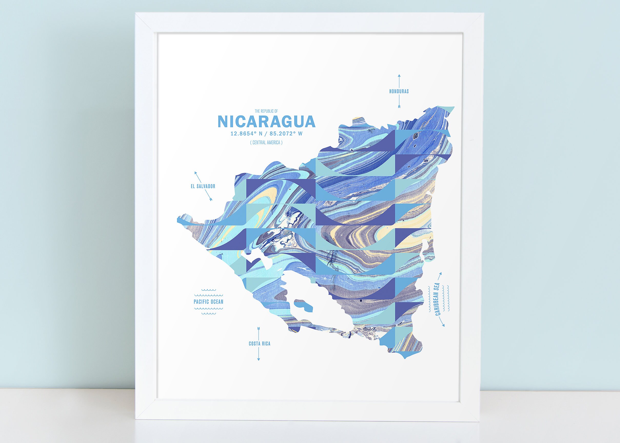 Nicaragua Map Print Poster - Etsy
