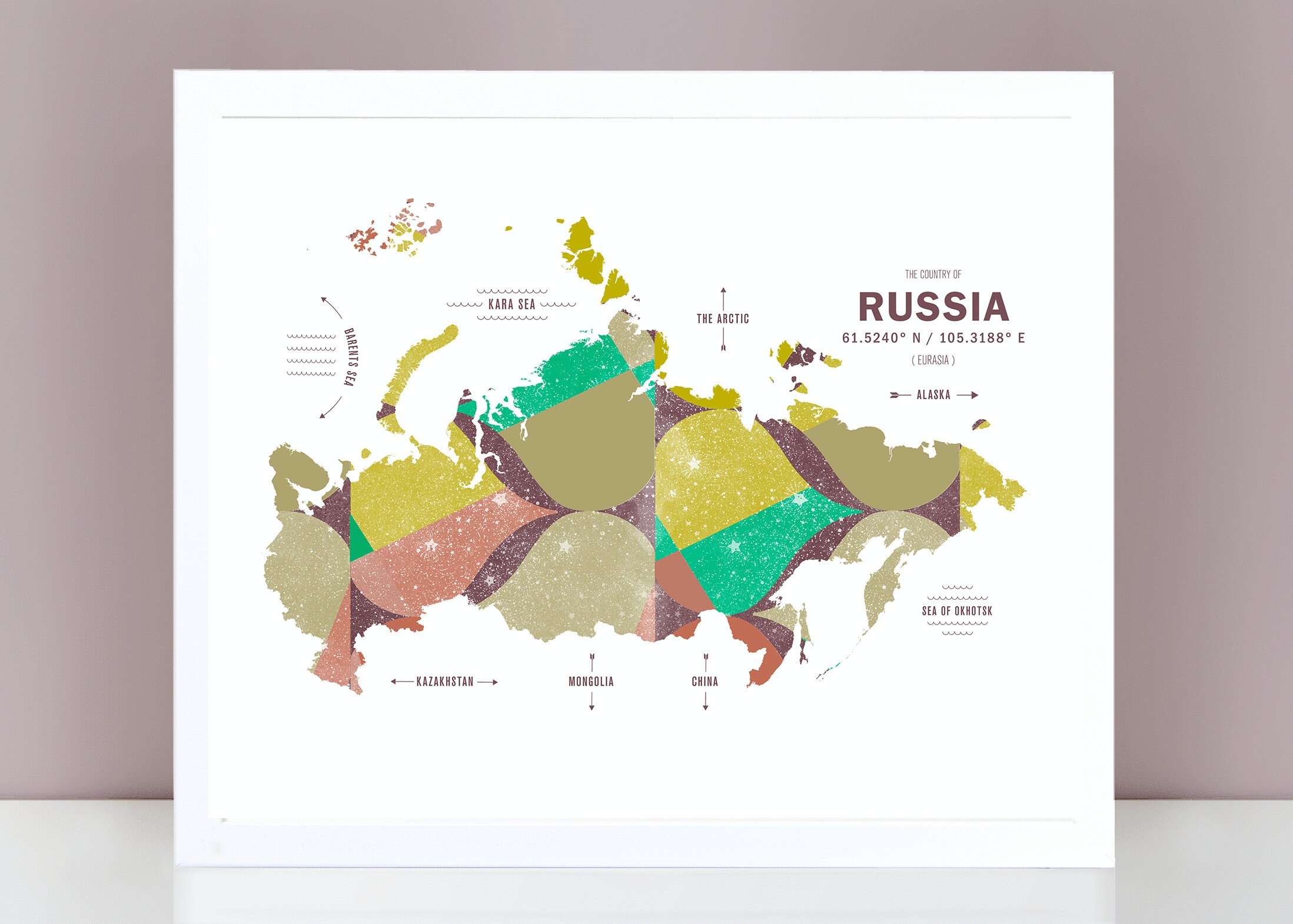 Russia flag map Poster by ctad