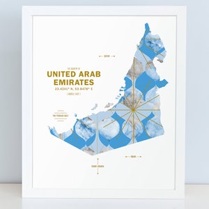 United Arab Emirates Map Print Poster
