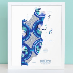 Belize Karte Drucken Poster