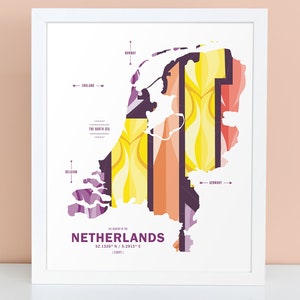 Niederlande Karte Drucken Poster
