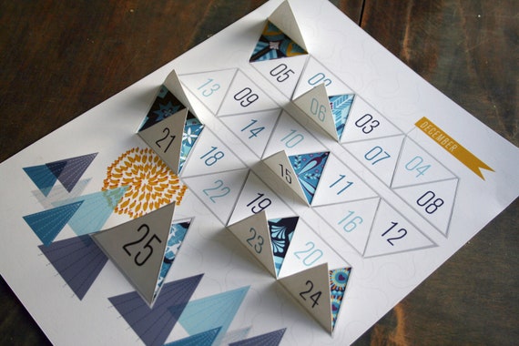 Modern Advent Calendar Printable PDF - Etsy
