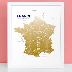 France Map Print Poster